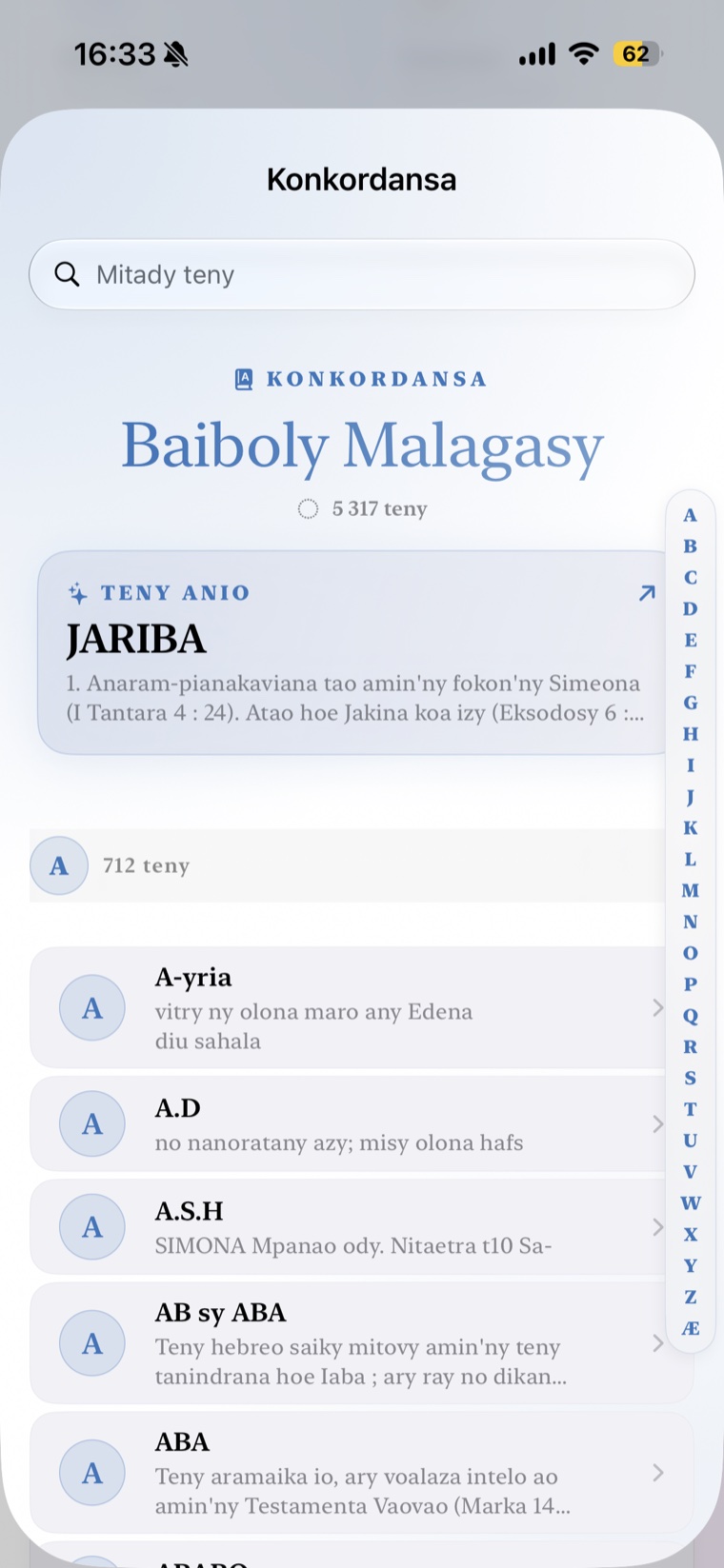 Concordance de la Bible malgache : 5 317 entrées à explorer